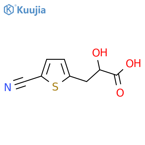 3-(5-cyanothiophen-2-yl)-2-hydroxypropanoic acid structure