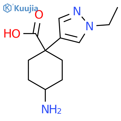4-amino-1-(1-ethyl-1H-pyrazol-4-yl)cyclohexane-1-carboxylic acid structure