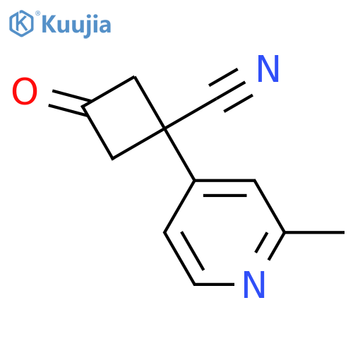 1-(2-methylpyridin-4-yl)-3-oxocyclobutane-1-carbonitrile structure