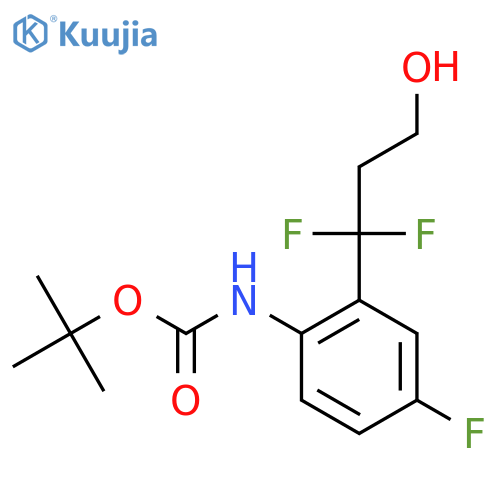 tert-butyl N-2-(1,1-difluoro-3-hydroxypropyl)-4-fluorophenylcarbamate structure