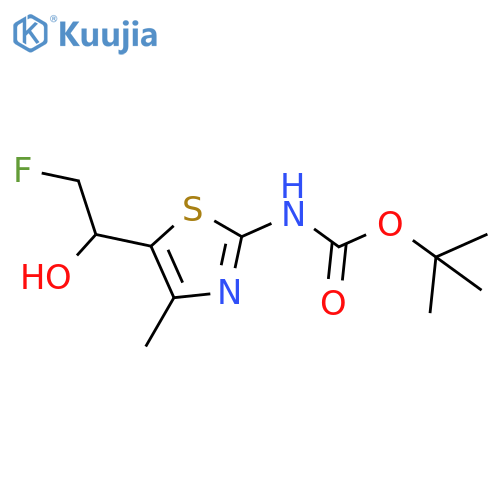 tert-butyl N-5-(2-fluoro-1-hydroxyethyl)-4-methyl-1,3-thiazol-2-ylcarbamate structure