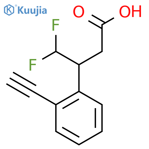 3-(2-ethynylphenyl)-4,4-difluorobutanoic acid structure