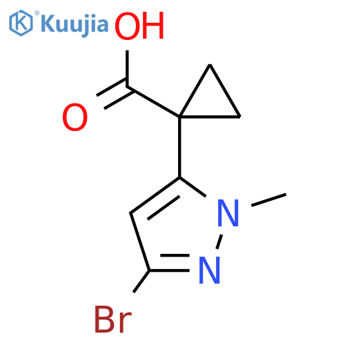 1-(3-bromo-1-methyl-1H-pyrazol-5-yl)cyclopropane-1-carboxylic acid structure