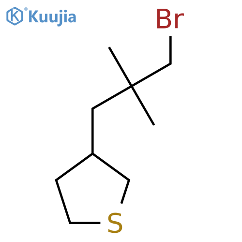 3-(3-bromo-2,2-dimethylpropyl)thiolane structure