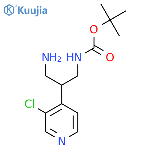 tert-butyl N-3-amino-2-(3-chloropyridin-4-yl)propylcarbamate structure
