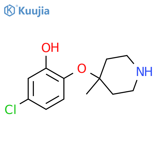 5-chloro-2-(4-methylpiperidin-4-yl)oxyphenol structure