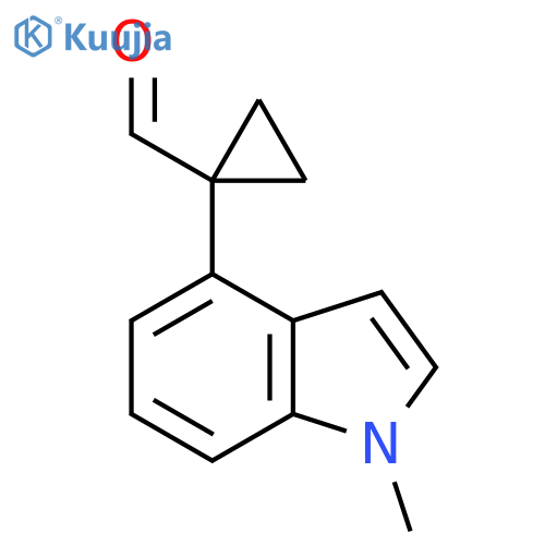 1-(1-methyl-1H-indol-4-yl)cyclopropane-1-carbaldehyde structure