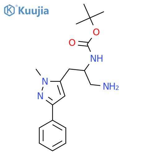 tert-butyl N-1-amino-3-(1-methyl-3-phenyl-1H-pyrazol-5-yl)propan-2-ylcarbamate structure