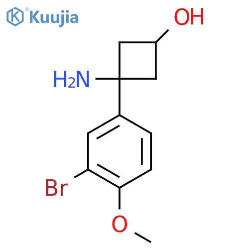 3-amino-3-(3-bromo-4-methoxyphenyl)cyclobutan-1-ol structure