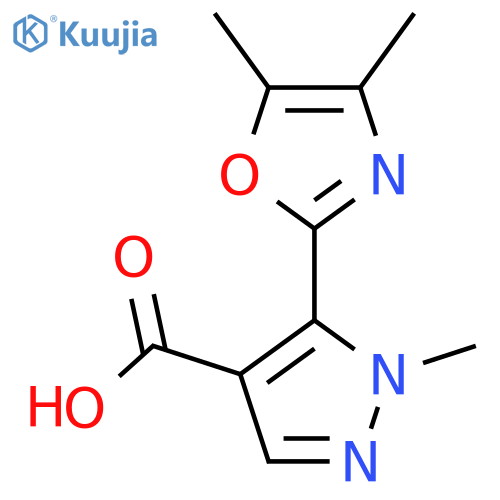 5-(dimethyl-1,3-oxazol-2-yl)-1-methyl-1H-pyrazole-4-carboxylic acid structure