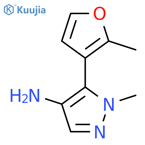 1-methyl-5-(2-methylfuran-3-yl)-1H-pyrazol-4-amine structure