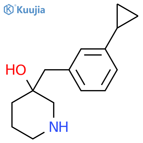 3-(3-cyclopropylphenyl)methylpiperidin-3-ol structure