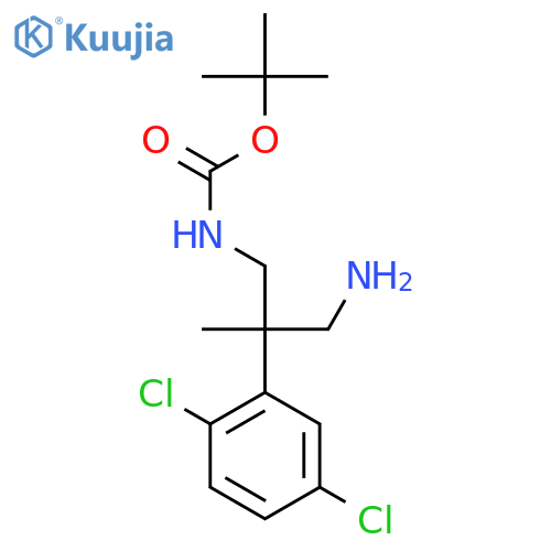 tert-butyl N-3-amino-2-(2,5-dichlorophenyl)-2-methylpropylcarbamate structure