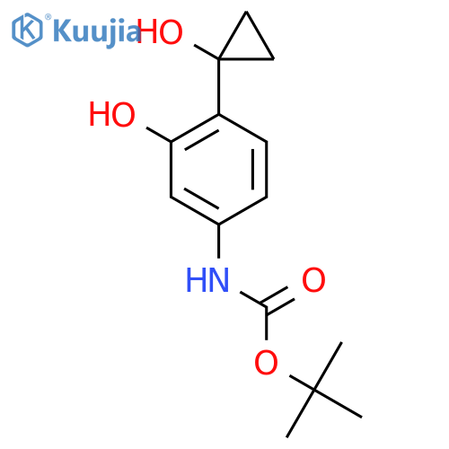 tert-butyl N-3-hydroxy-4-(1-hydroxycyclopropyl)phenylcarbamate structure