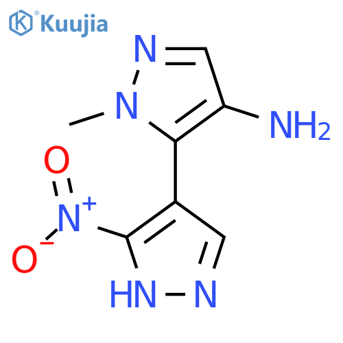 1-methyl-5-(3-nitro-1H-pyrazol-4-yl)-1H-pyrazol-4-amine structure