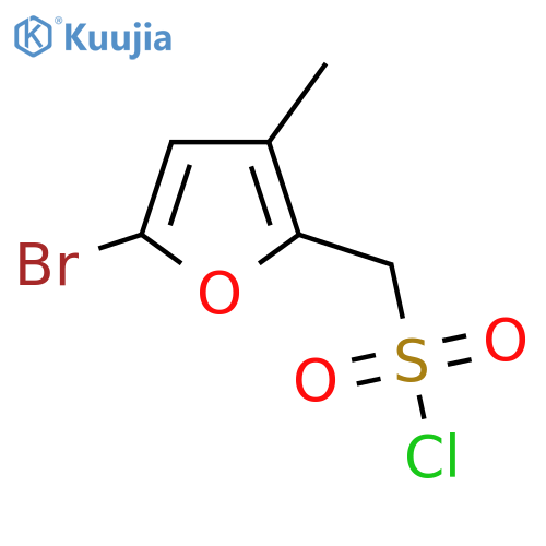 (5-bromo-3-methylfuran-2-yl)methanesulfonyl chloride structure