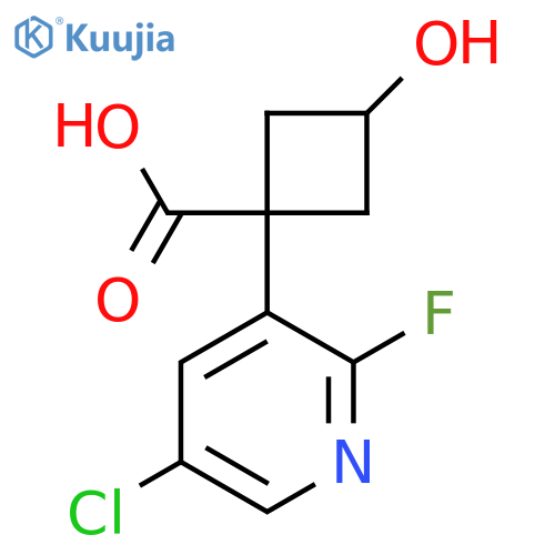 1-(5-chloro-2-fluoropyridin-3-yl)-3-hydroxycyclobutane-1-carboxylic acid structure