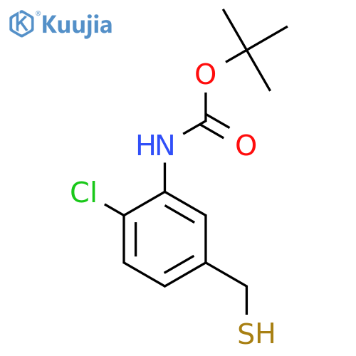 tert-butyl N-2-chloro-5-(sulfanylmethyl)phenylcarbamate structure