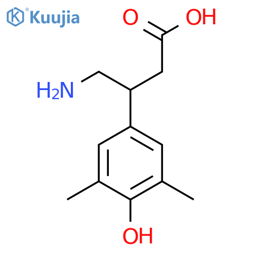4-amino-3-(4-hydroxy-3,5-dimethylphenyl)butanoic acid structure