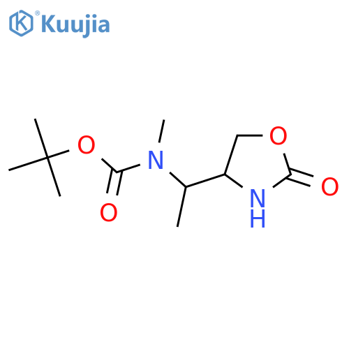 tert-butyl N-methyl-N-1-(2-oxo-1,3-oxazolidin-4-yl)ethylcarbamate structure