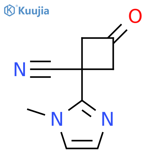 1-(1-methyl-1H-imidazol-2-yl)-3-oxocyclobutane-1-carbonitrile structure