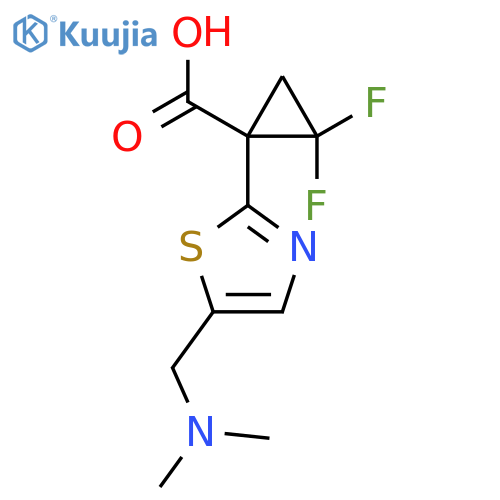 1-{5-(dimethylamino)methyl-1,3-thiazol-2-yl}-2,2-difluorocyclopropane-1-carboxylic acid structure