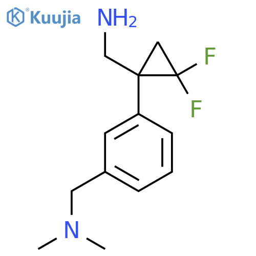 (1-{3-(dimethylamino)methylphenyl}-2,2-difluorocyclopropyl)methanamine structure