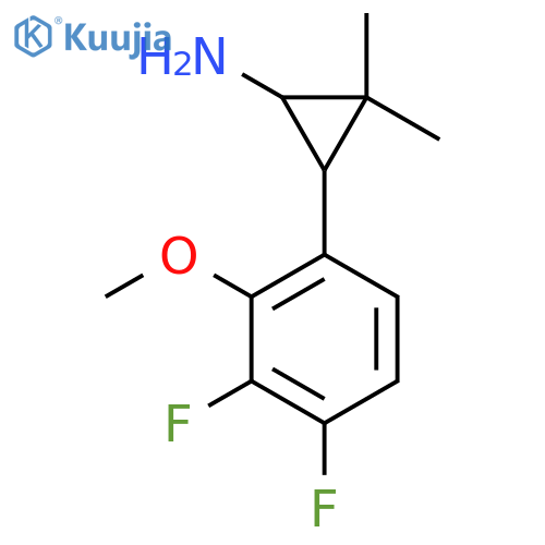 3-(3,4-difluoro-2-methoxyphenyl)-2,2-dimethylcyclopropan-1-amine structure