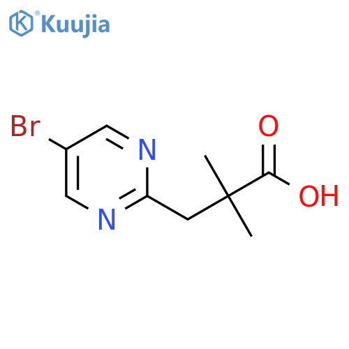 3-(5-bromopyrimidin-2-yl)-2,2-dimethylpropanoic acid structure