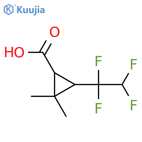 2,2-dimethyl-3-(1,1,2,2-tetrafluoroethyl)cyclopropane-1-carboxylic acid structure