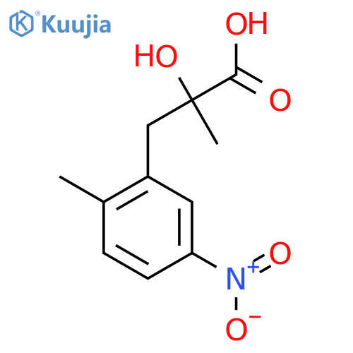 2-hydroxy-2-methyl-3-(2-methyl-5-nitrophenyl)propanoic acid structure