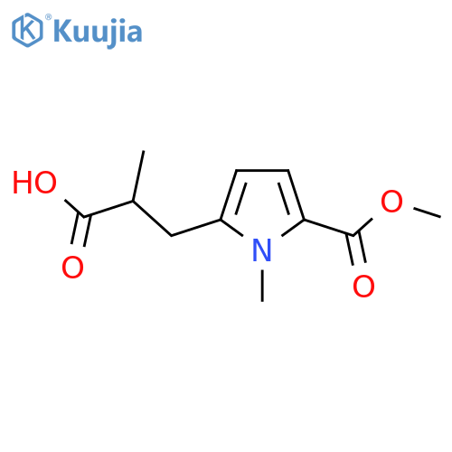 3-5-(methoxycarbonyl)-1-methyl-1H-pyrrol-2-yl-2-methylpropanoic acid structure