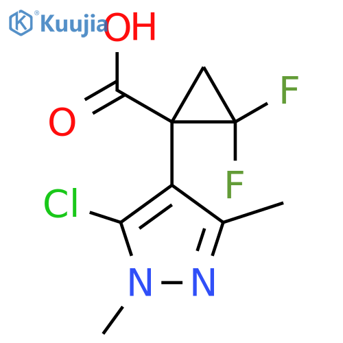 1-(5-chloro-1,3-dimethyl-1H-pyrazol-4-yl)-2,2-difluorocyclopropane-1-carboxylic acid structure
