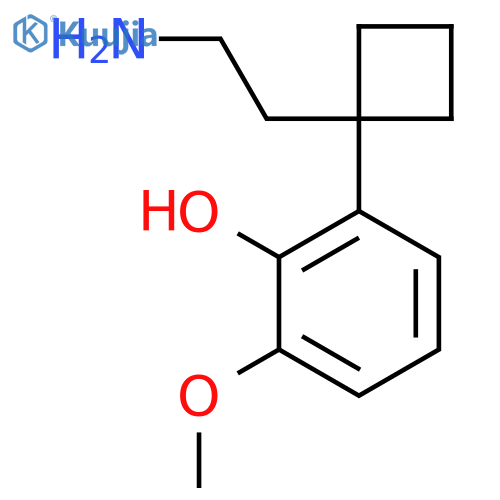 2-1-(2-aminoethyl)cyclobutyl-6-methoxyphenol structure