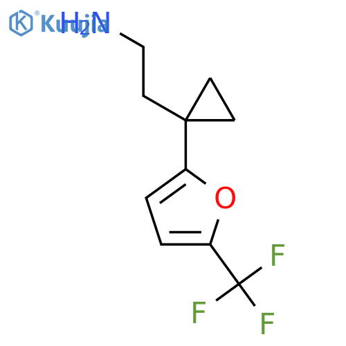 2-{1-5-(trifluoromethyl)furan-2-ylcyclopropyl}ethan-1-amine structure