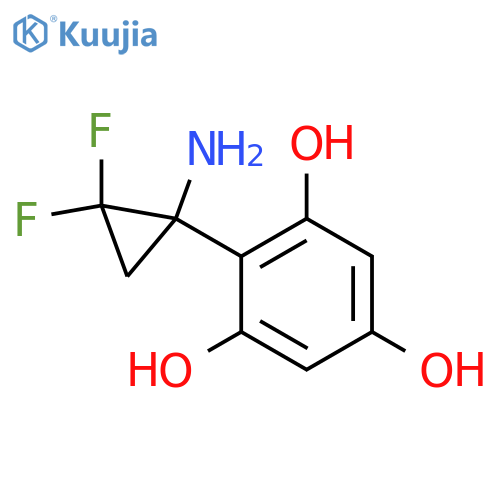 2-(1-amino-2,2-difluorocyclopropyl)benzene-1,3,5-triol structure