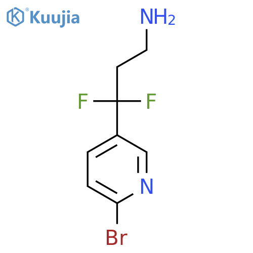 3-(6-bromopyridin-3-yl)-3,3-difluoropropan-1-amine structure