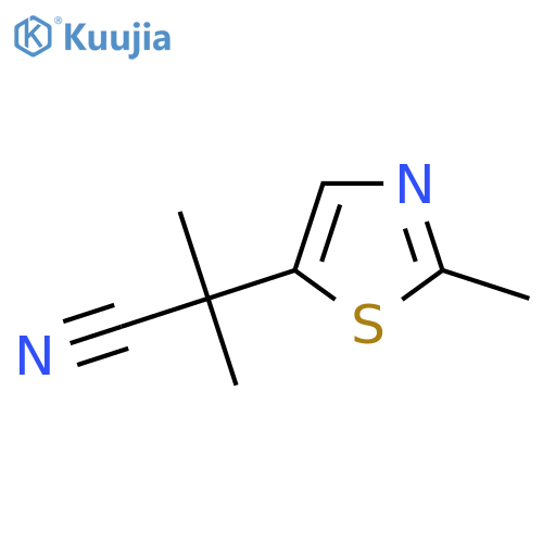 2-methyl-2-(2-methyl-1,3-thiazol-5-yl)propanenitrile structure