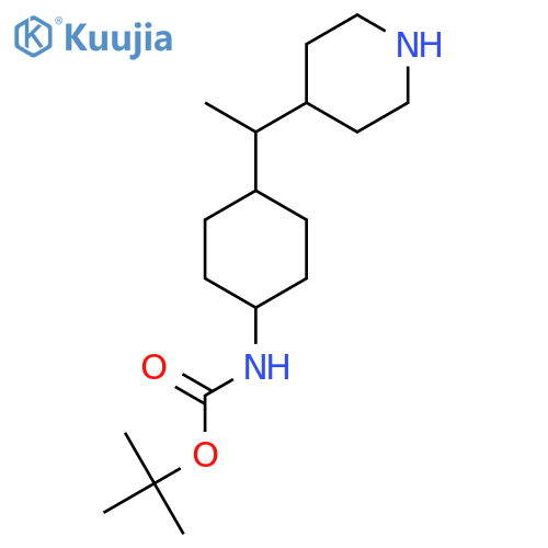 tert-butyl N-{4-1-(piperidin-4-yl)ethylcyclohexyl}carbamate structure