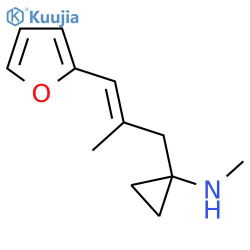 1-3-(furan-2-yl)-2-methylprop-2-en-1-yl-N-methylcyclopropan-1-amine structure