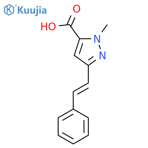 1-methyl-3-(2-phenylethenyl)-1H-pyrazole-5-carboxylic acid structure