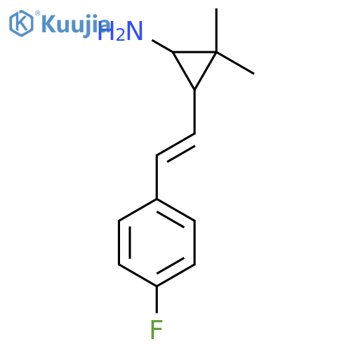 3-2-(4-fluorophenyl)ethenyl-2,2-dimethylcyclopropan-1-amine structure