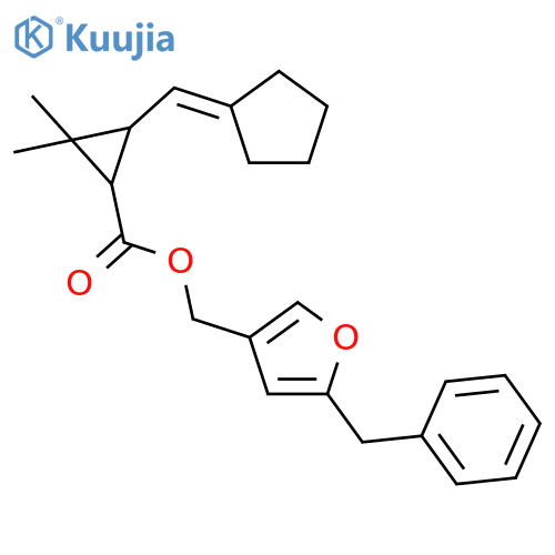 Cyclopropanecarboxylicacid, 3-(cyclopentylidenemethyl)-2,2-dimethyl-,[5-(phenylmethyl)-3-furanyl]methyl ester, (1R,3R)- structure