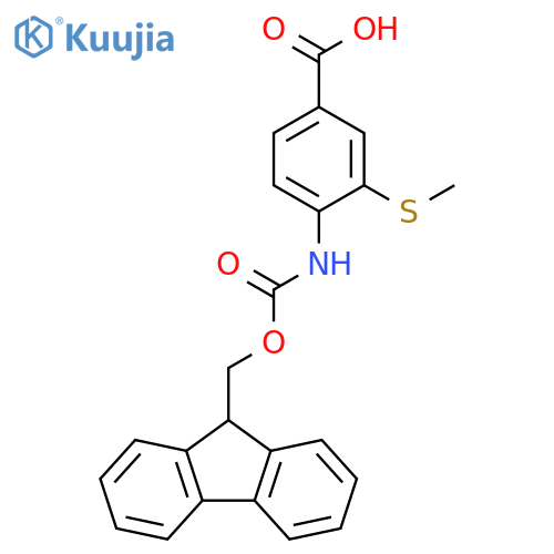 4-({(9H-fluoren-9-yl)methoxycarbonyl}amino)-3-(methylsulfanyl)benzoic acid structure