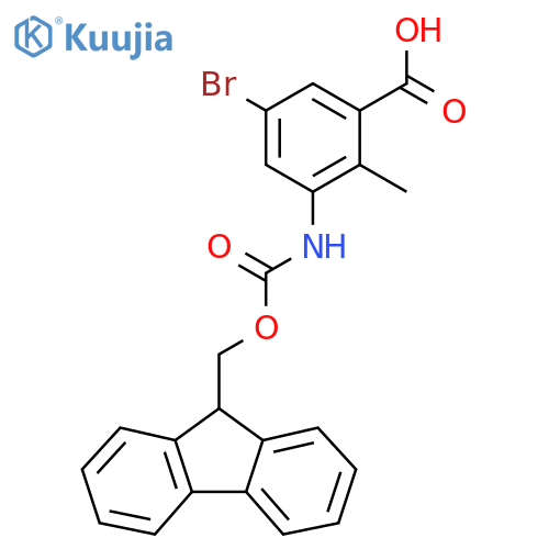 5-bromo-3-({[(9H-fluoren-9-yl)methoxy]carbonyl}amino)-2-methylbenzoic acid structure