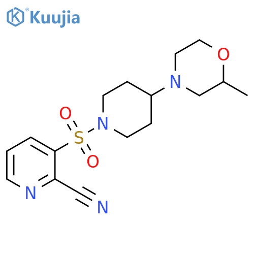 3-[[4-(2-Methyl-4-morpholinyl)-1-piperidinyl]sulfonyl]-2-pyridinecarbonitrile structure