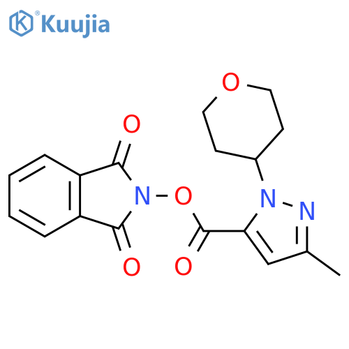 1,3-dioxo-2,3-dihydro-1H-isoindol-2-yl 3-methyl-1-(oxan-4-yl)-1H-pyrazole-5-carboxylate structure