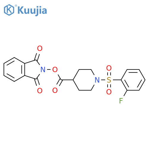1,3-dioxo-2,3-dihydro-1H-isoindol-2-yl 1-(2-fluorobenzenesulfonyl)piperidine-4-carboxylate structure