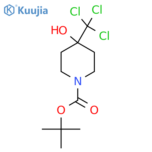 tert-butyl 4-hydroxy-4-(trichloromethyl)piperidine-1-carboxylate structure