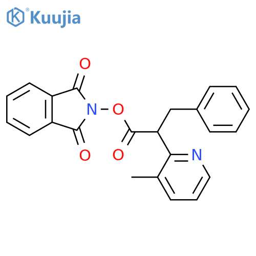 1,3-dioxo-2,3-dihydro-1H-isoindol-2-yl 2-(3-methylpyridin-2-yl)-3-phenylpropanoate structure